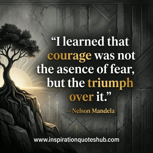 Bravery quote - I learned that courage was not the absence of fear but the triumph over it - Nelson Mandela